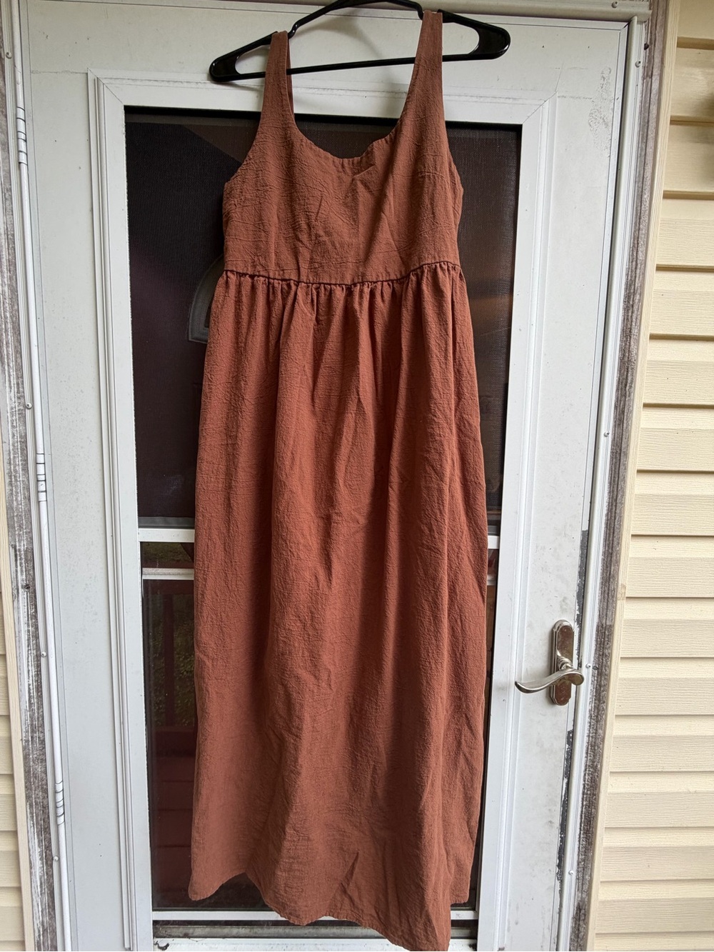 Women’s Cotton Maxi Dress in Rust Brown